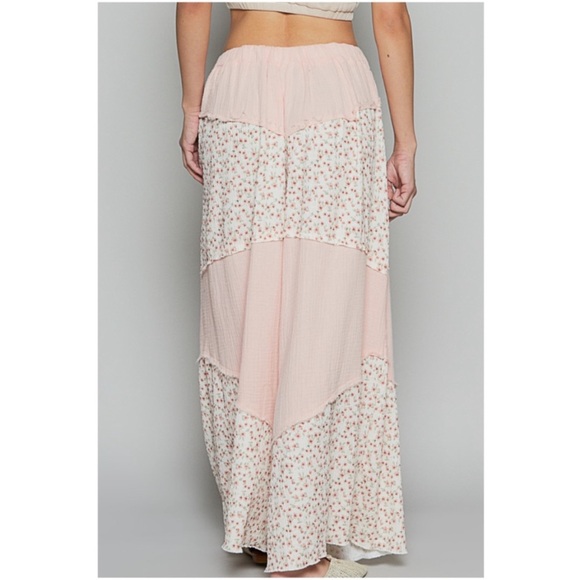 24. NWOT POL Blush Pink Stretchy Waist Floral Print Wide Leg Lounge Pants - Picture 2 of 4